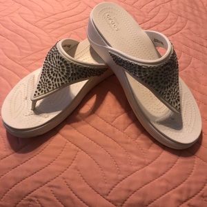 Croc wedge sandals